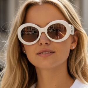 Gucci Designer New Round Retro White Brown Eyeglasses Italy